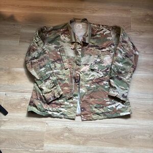 Authentic SNC Manufacturing Army Combat Uniform Coat Unisex Camo Oahu Military L